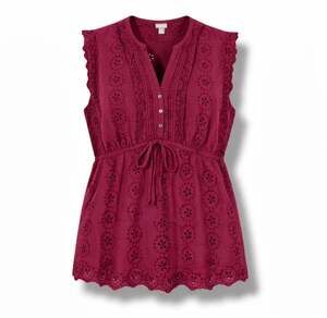 NEW Converse One Star Eyelet Sleeveless Blouse Top XS